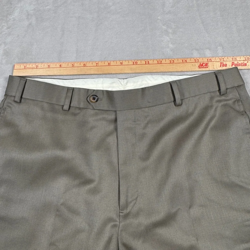 Brooks Brothers Dress Pants Mens 38x32 Olive Madison Fit Wool Trousers
